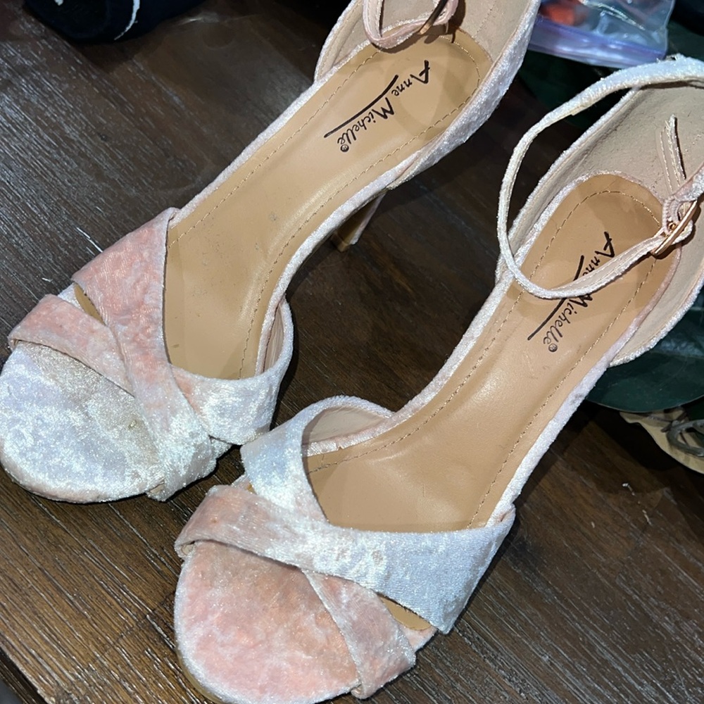Pink Velvet Heels New